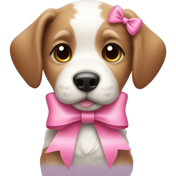 Puppy with pink bow emoji