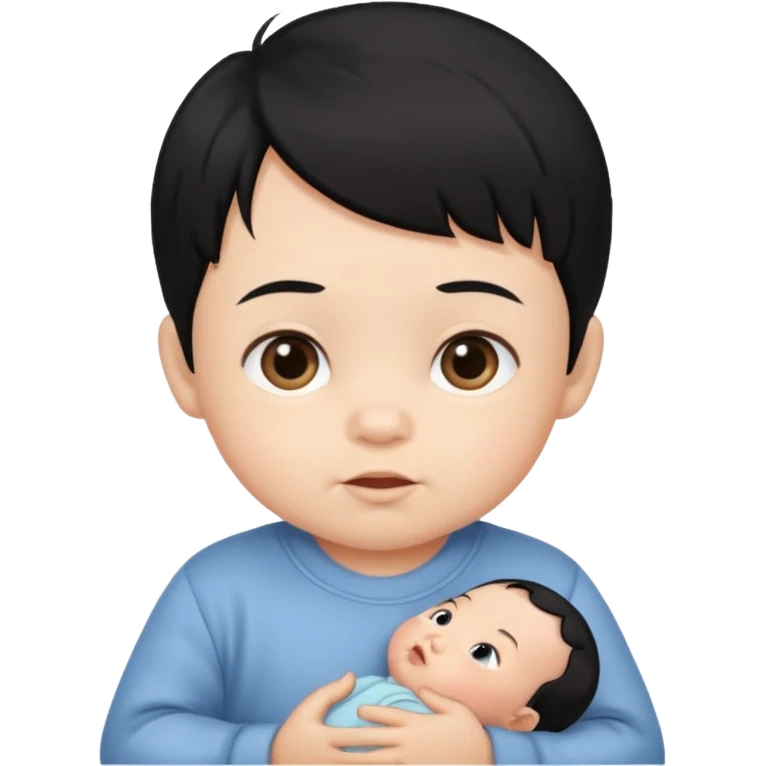 black hair infant 1year old emoji