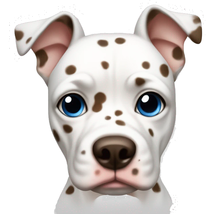 Blue eyed White Pocket Bully with brown spots emoji