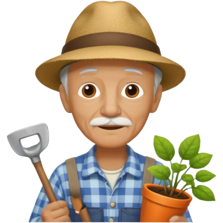old man gardener  emoji
