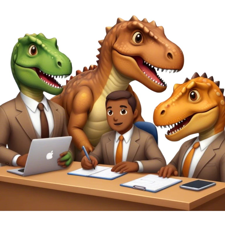 old dinosaurs working in an office emoji