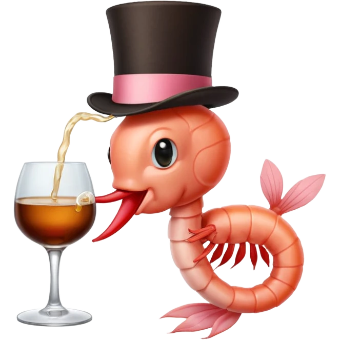 A SHRIMP DRINKING BOURBON, CLASSY emoji