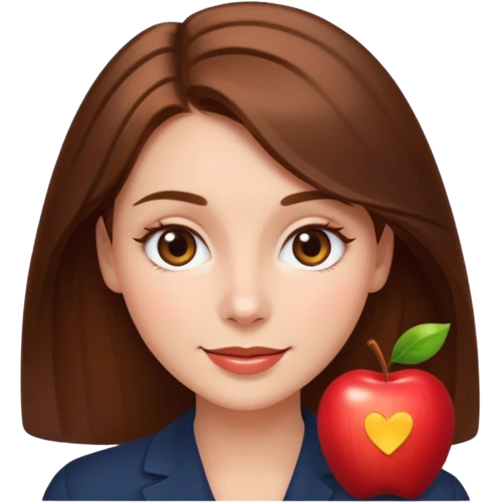 emoji of a beautiful woman with soft facial features, smooth skin, gentle smile, expressive eyes, and shiny hair. Clean lighting, warm tones, elegant and friendly expression, minimalist white background, polished Apple emoji aesthetic emoji