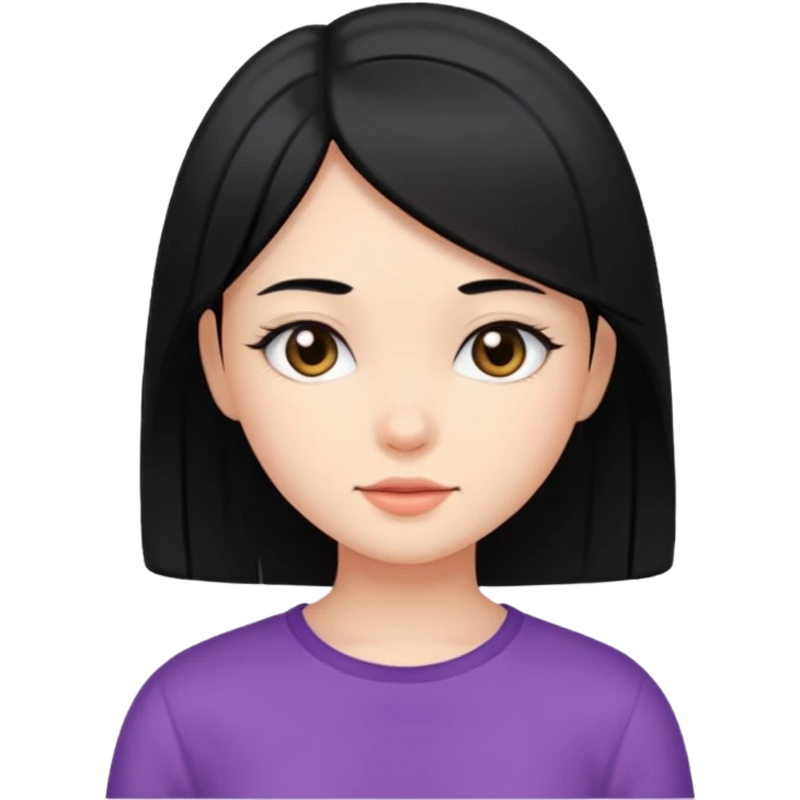 Cute girl with straight hair  emoji