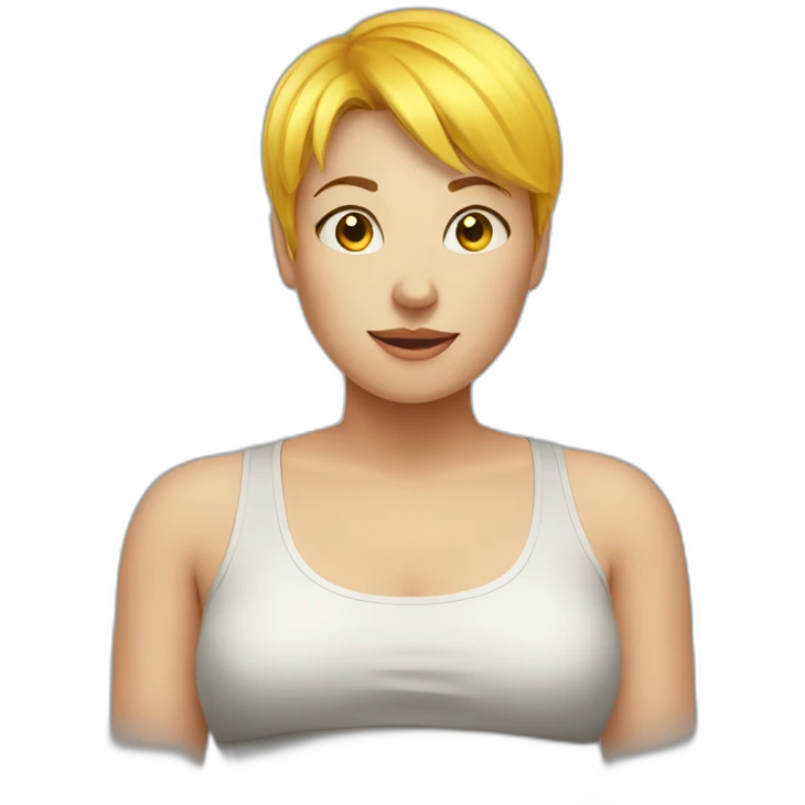 weight loss girl with yellow short hair emoji