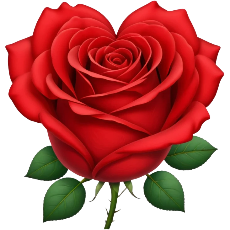 una rosa con forma de corazon emoji