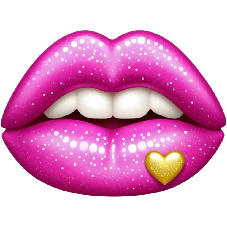glitter pink kiss  emoji