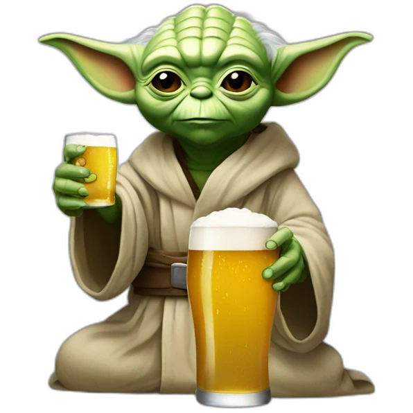 Yoda drink beer emoji