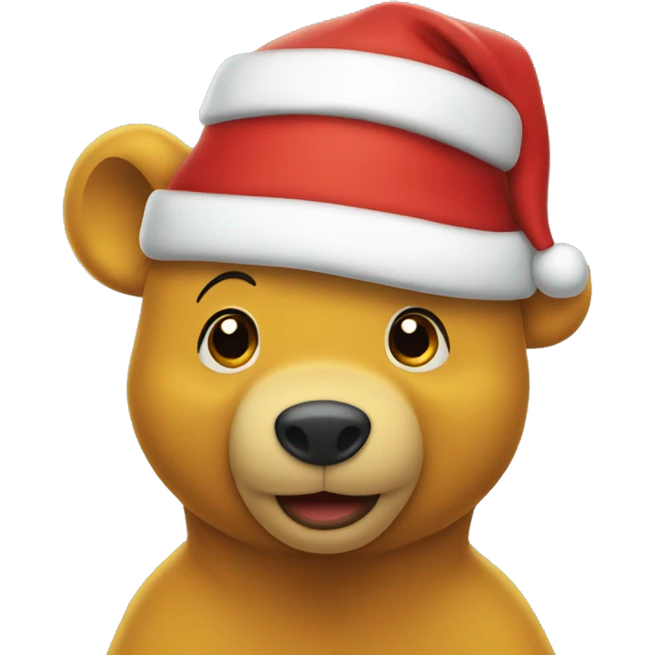 pooh bear in a santa hat emoji