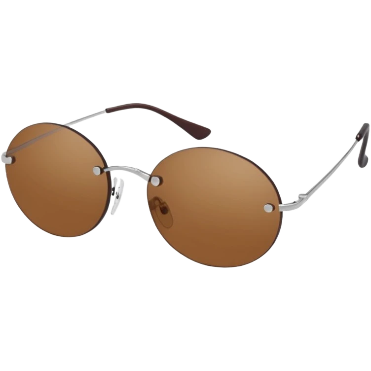 Y2K brown rimless sunglasses emoji