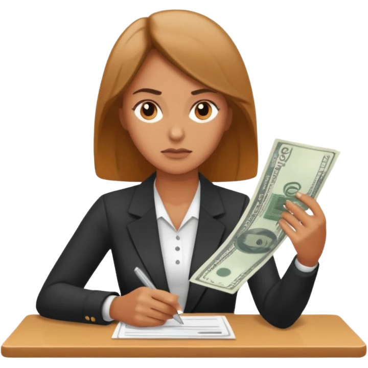pago de cuentas, mujer emoji
