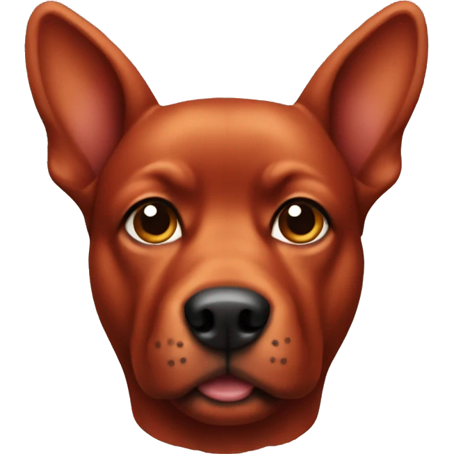 solid red dog with pointed ears emoji