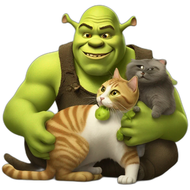 shrek eating a cat emoji