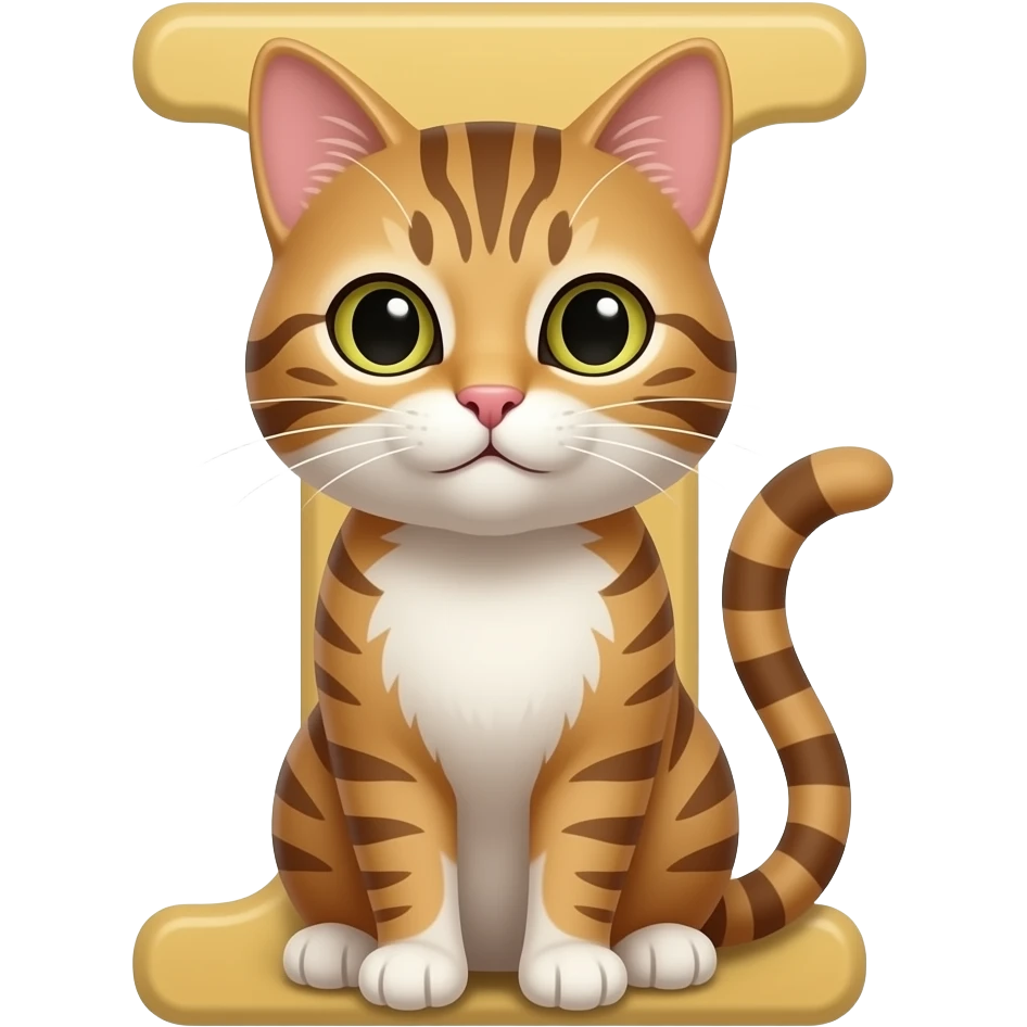 Letra I com um gato emoji