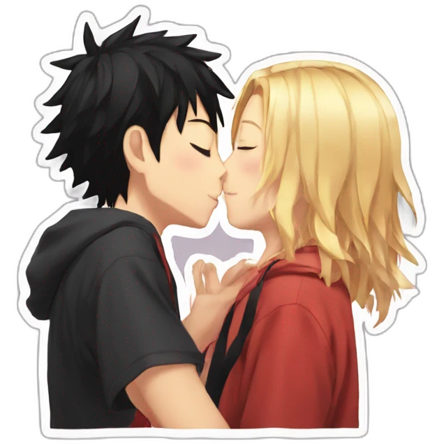 Kenma and Kuroo Kissing  emoji