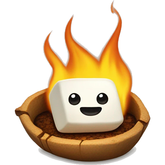 Realistic roasted marshmallow emoji