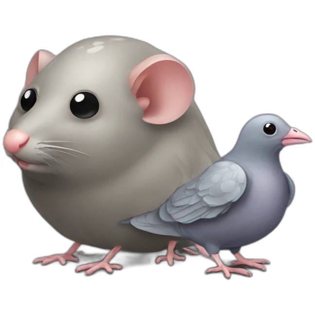 Rat mixed with a bed bug and a pigeon emoji