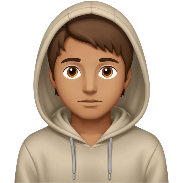 Man with hoodie and brown hair emoji