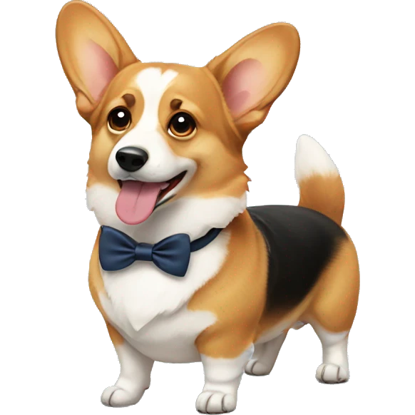 corgi wearing bow tie  emoji