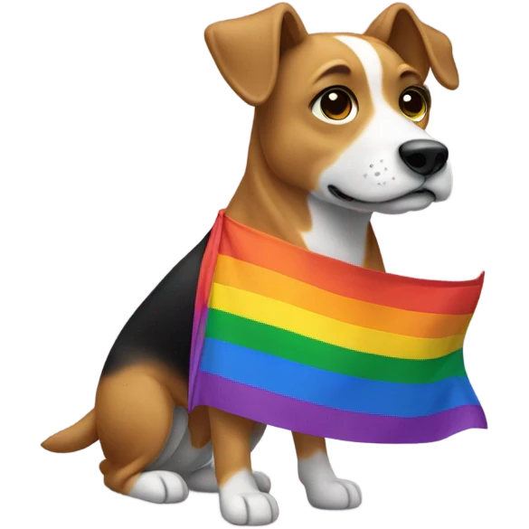 Gay flag on dog  emoji
