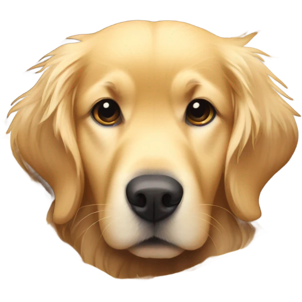 Golden retriever with a warm hay and a cozy jacket emoji