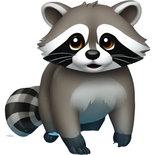 Raccoon in water emoji