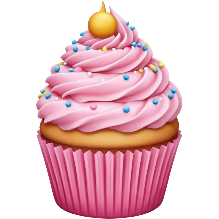 Cupcake with pink icing emoji