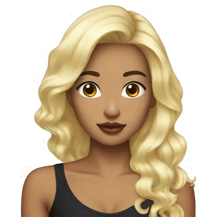 Kiss blond & black hair emoji