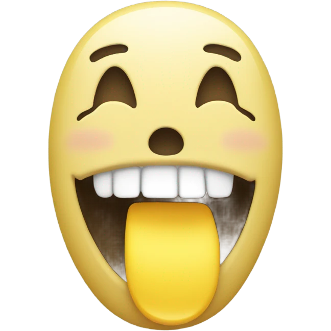 Smiling Emoji with Yellow Bone in its mouth emoji