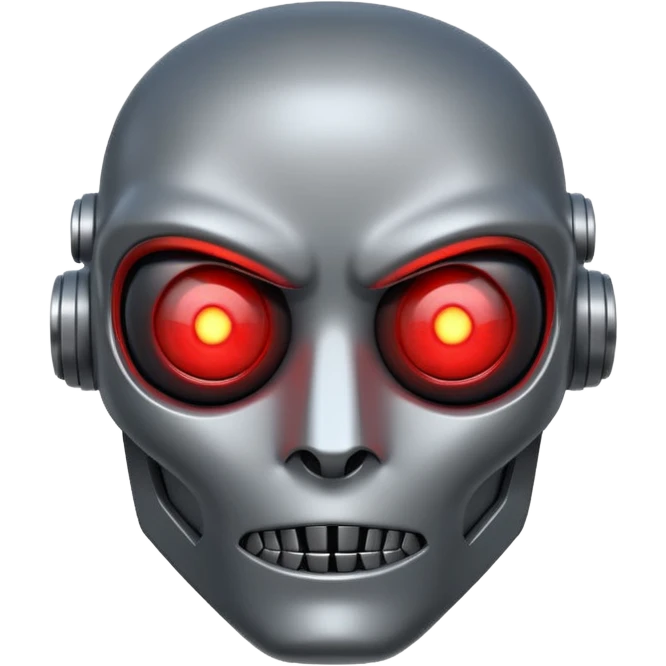 evil robot. Only its head. Low details emoji