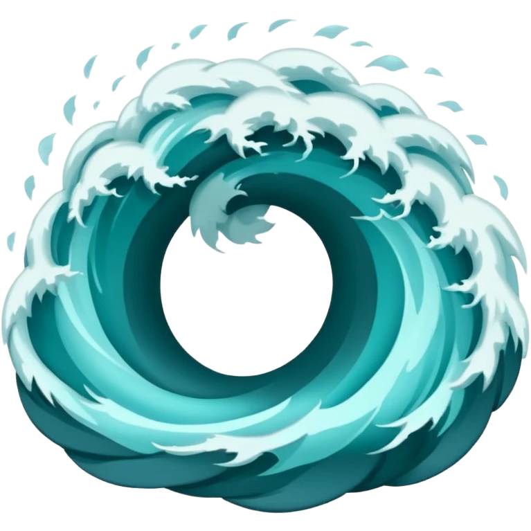 Swirl storm coming out of the water mark the colur teal emoji