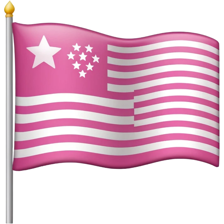 pink american flag without flagpole, pink and white stripes and dark pink background with white stars emoji