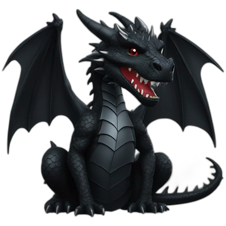 Dragon wearing black gothic heavy metal clothing emoji