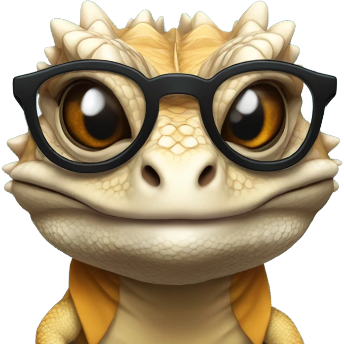 Bearded dragon with glasses emoji