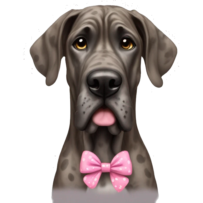 Brindle Great Dane with a hair bow emoji
