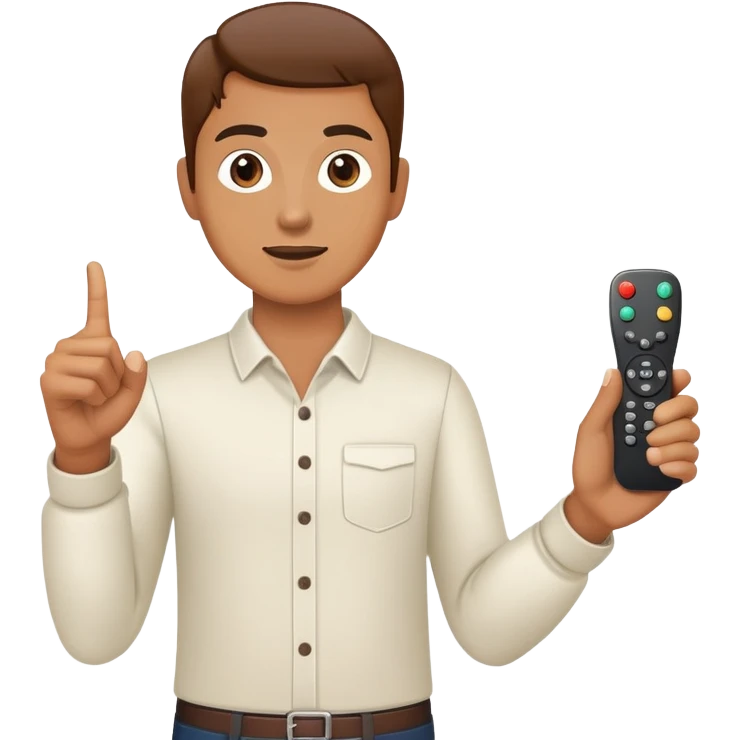 holding a remote control point away emoji