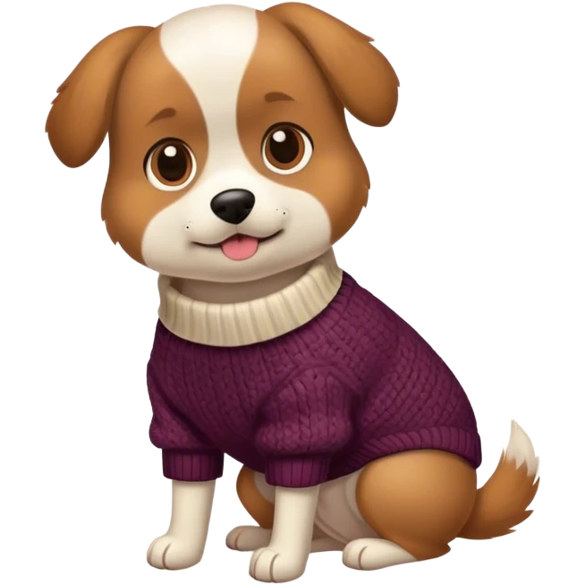 dog wearing a sweeter emoji