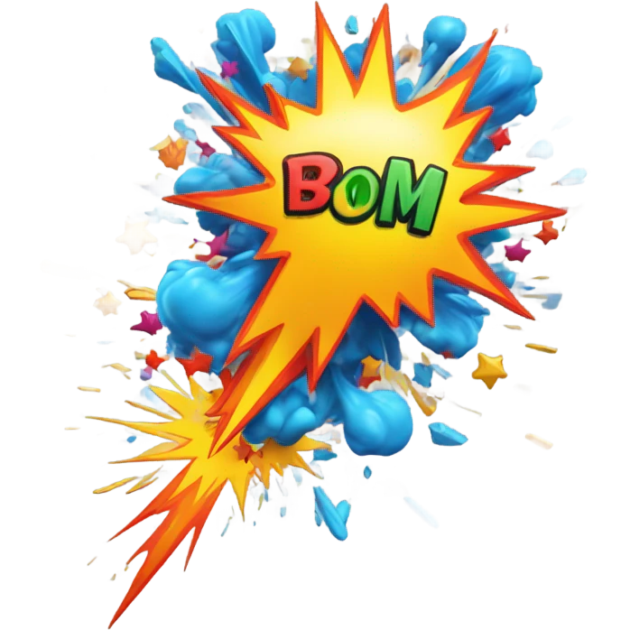 boom with pow emoji