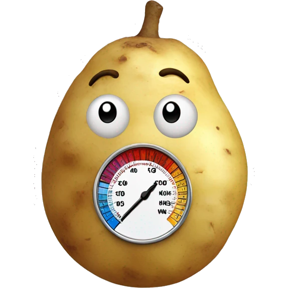 Potato with thermometer in mouth emoji