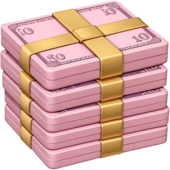 baby pink stack of British pounds\ emoji