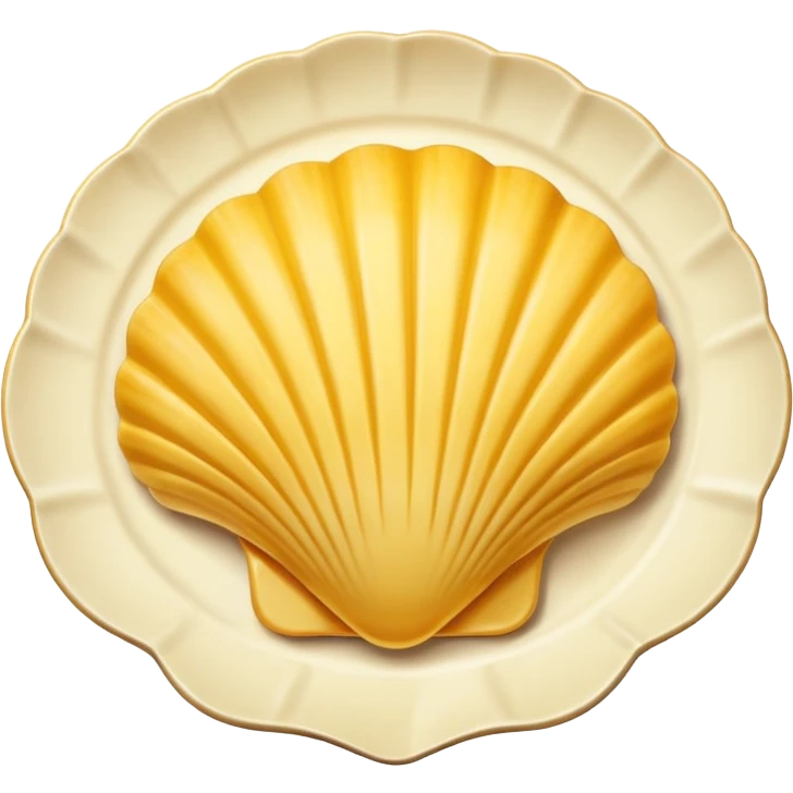 butter in the shape of a shell on a  vintage plate emoji