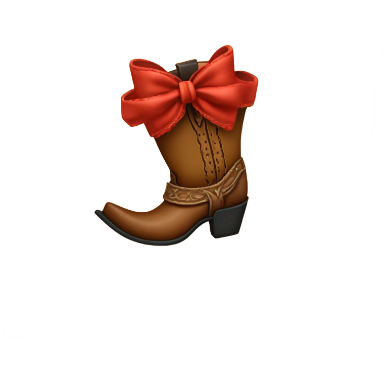 Bow cowboy boot emoji