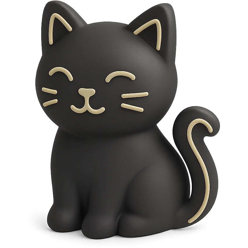 minimalist cat icon with soft matte finish and antique gold details emoji