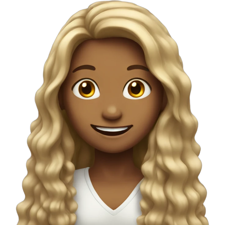 happy girl with long hair emoji
