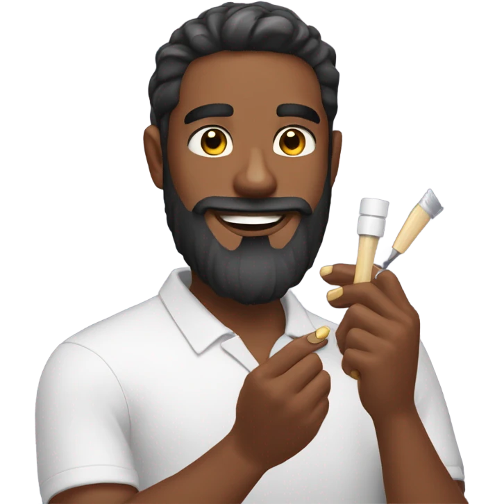 Beard guy nail polishing  emoji