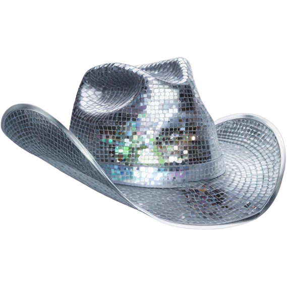 Disco ball cowboy hat emoji