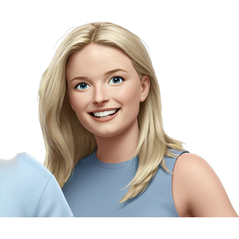 smiling girl with blue eyes emoji