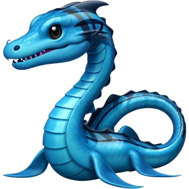 Electrical Electric-blue and Cyan eel-dragon  with thick obsidian-black stripes  emoji