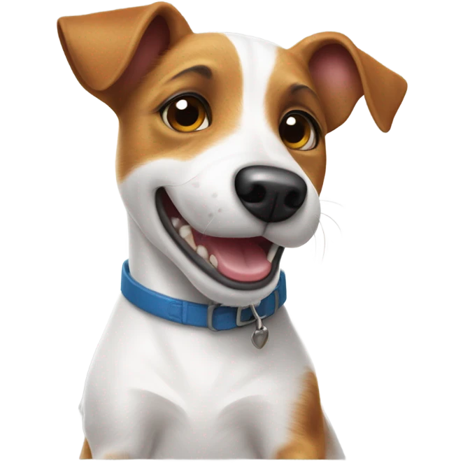 Jack Russell terrier giving a sarcastic thumbs up emoji