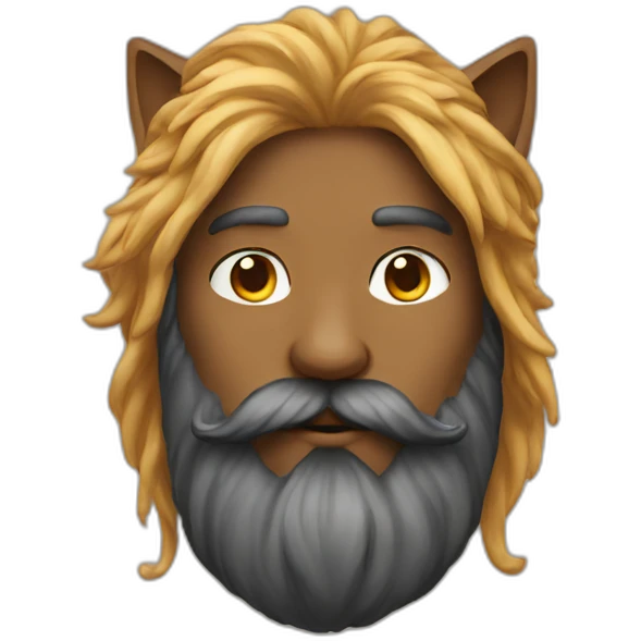 bearded man with cat on head emoji